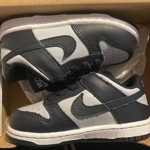 Toddler Nike Dunk Low Wolf Frey/dark obsidian Size 7C